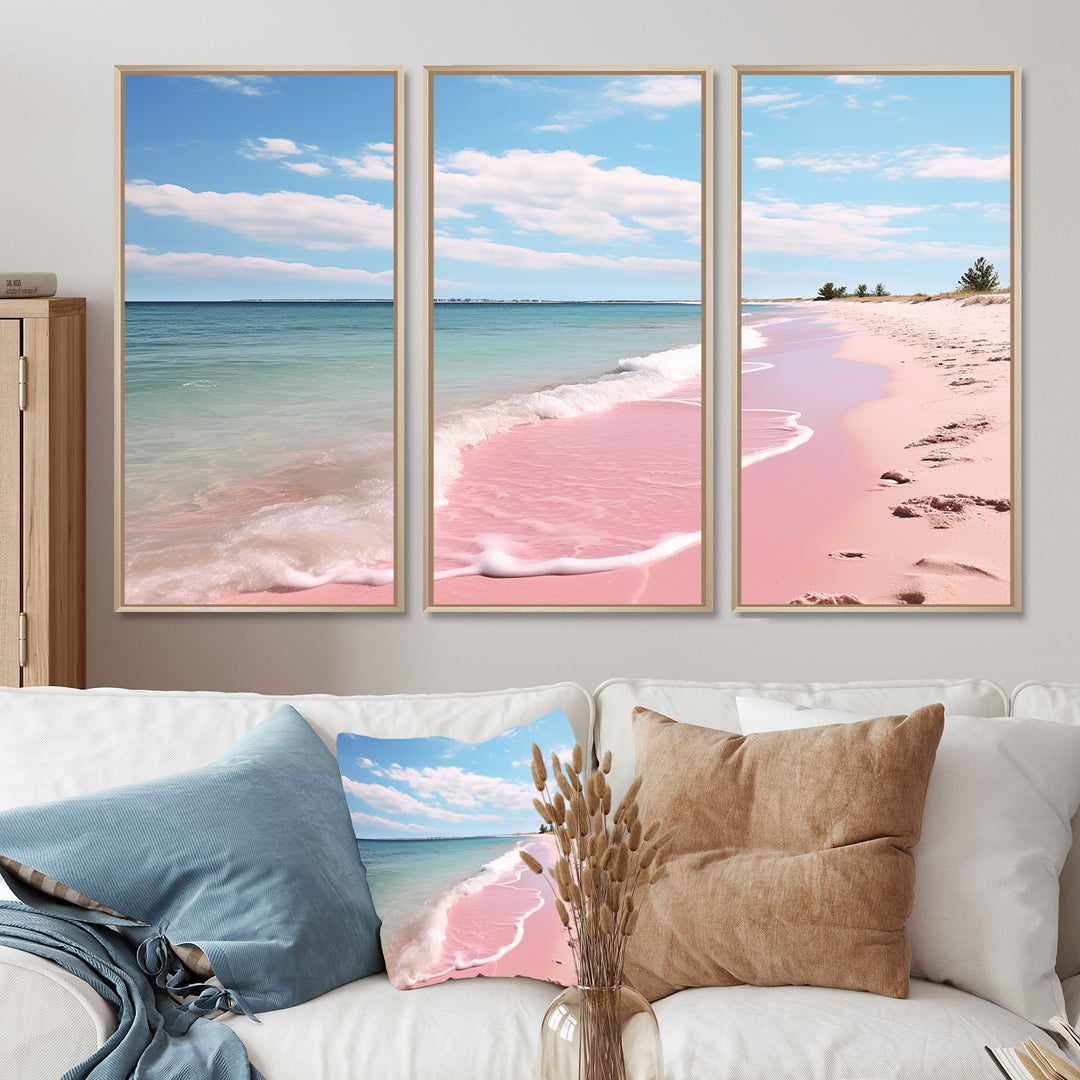 Pink Minimalism Beach Landscape I - Multi-Panels
