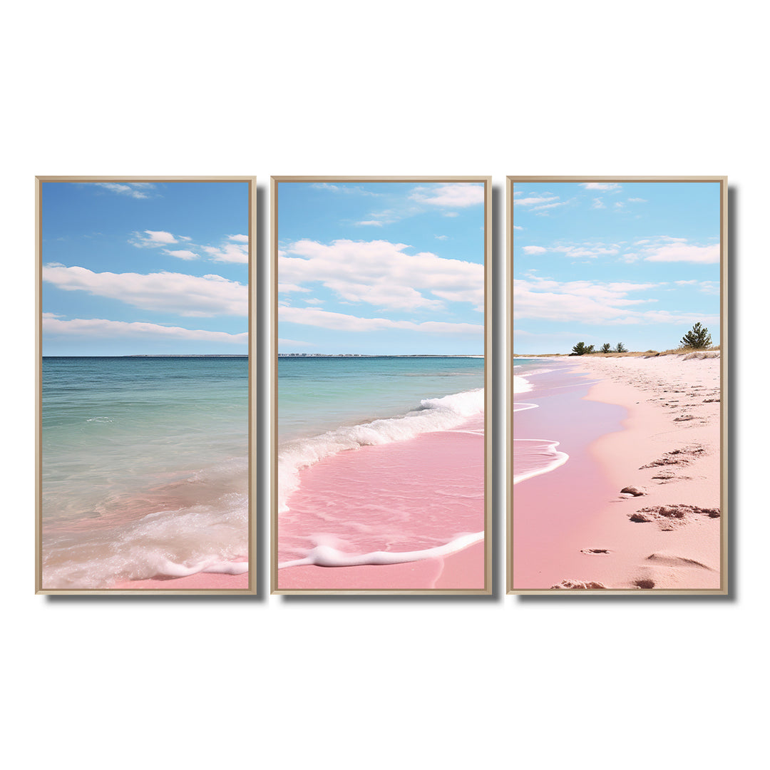 Pink Minimalism Beach Landscape I - Multi-Panels