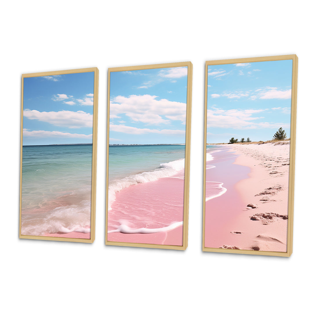 Pink Minimalism Beach Landscape I - Multi-Panels