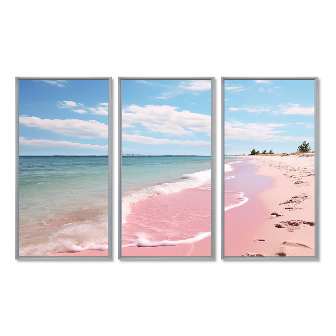Pink Minimalism Beach Landscape I - Multi-Panels