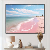 Pink Minimalism Beach Landscape I - Coastal Canvas Wall Art