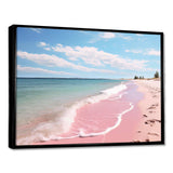 Pink Minimalism Beach Landscape I - Coastal Canvas Wall Art