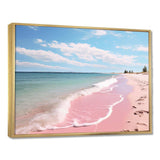 Pink Minimalism Beach Landscape I - Coastal Canvas Wall Art