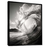 Black And White Wave Photo I - Coastal Canvas Wall Art