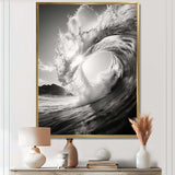 Black And White Wave Photo I - Coastal Canvas Wall Art