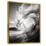 Black And White Wave Photo I - Coastal Canvas Wall Art