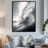 Black And White Wave Photo II - Coastal Canvas Wall Art