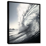 Black And White Wave Photo II - Coastal Canvas Wall Art