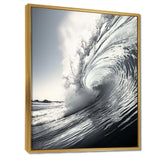 Black And White Wave Photo II - Coastal Canvas Wall Art