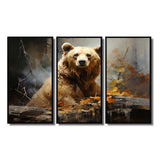 Bear Bears Boundary II - 3-Piece Canvas Wall Art
