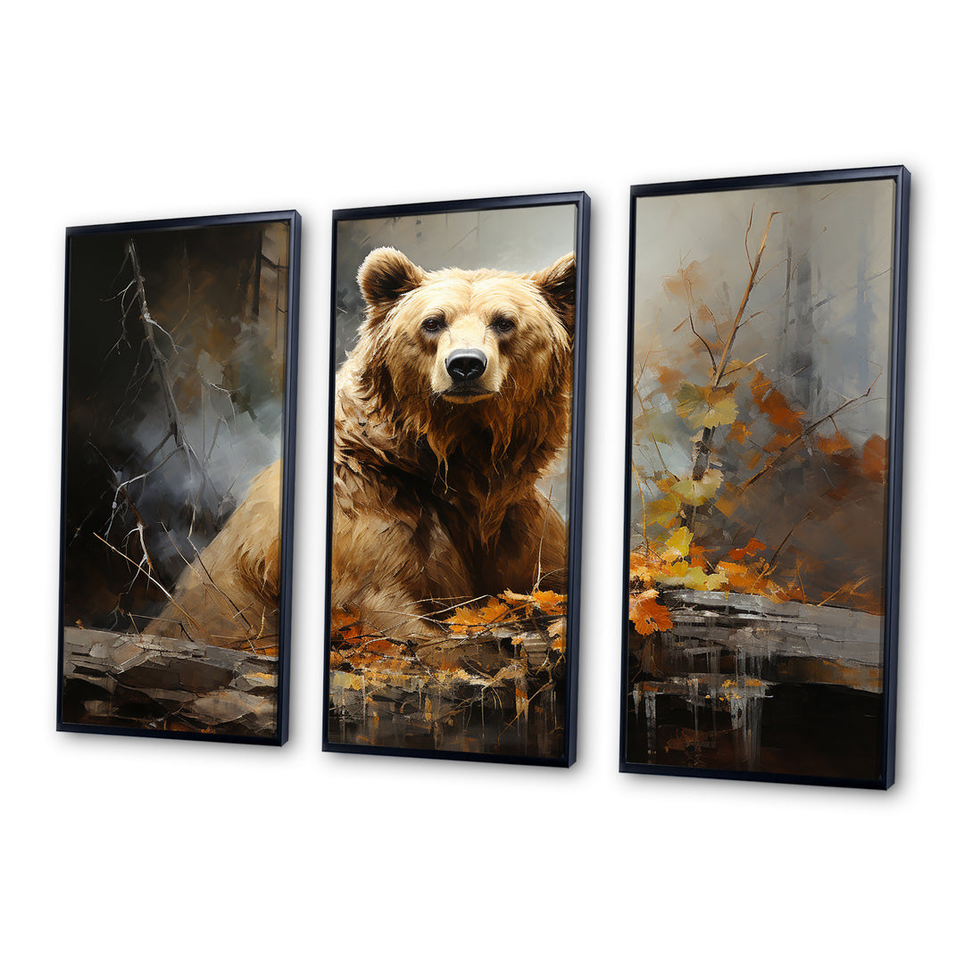Bear Bears Boundary II - 3-Piece Canvas Wall Art