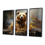 Bear Bears Boundary II - 3-Piece Canvas Wall Art