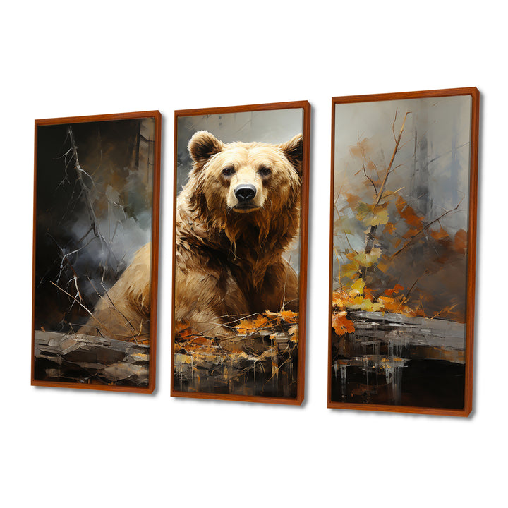 Bear Bears Boundary II - 3-Piece Canvas Wall Art