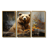 Bear Bears Boundary II - 3-Piece Canvas Wall Art
