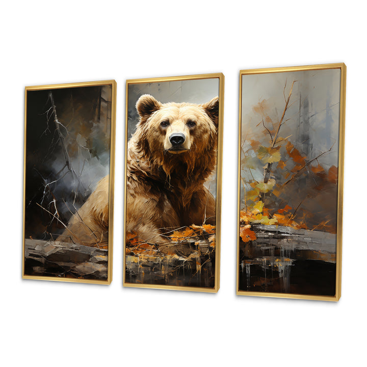 Bear Bears Boundary II - 3-Piece Canvas Wall Art