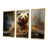 Bear Bears Boundary II - 3-Piece Canvas Wall Art