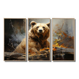 Bear Bears Boundary II - 3-Piece Canvas Wall Art