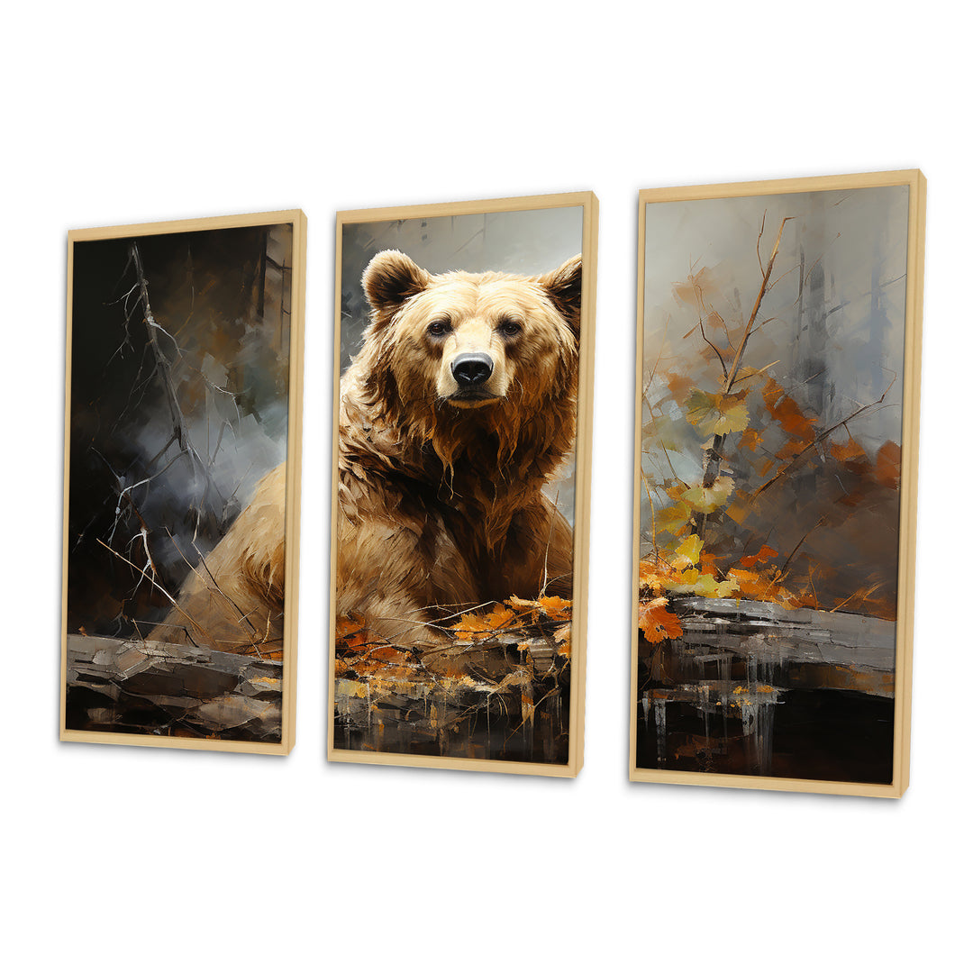 Bear Bears Boundary II - 3-Piece Canvas Wall Art