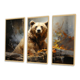 Bear Bears Boundary II - 3-Piece Canvas Wall Art