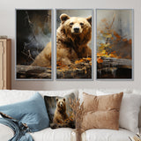 Bear Bears Boundary II - 3-Piece Canvas Wall Art