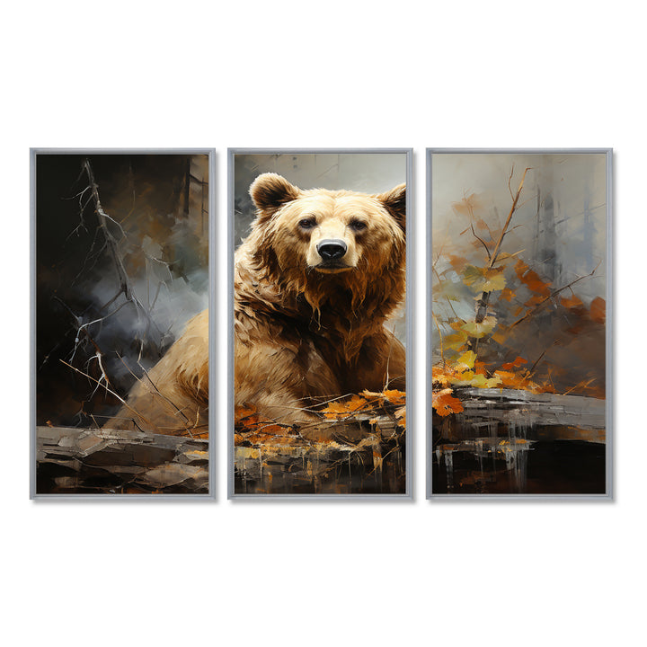 Bear Bears Boundary II - 3-Piece Canvas Wall Art