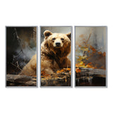 Bear Bears Boundary II - 3-Piece Canvas Wall Art