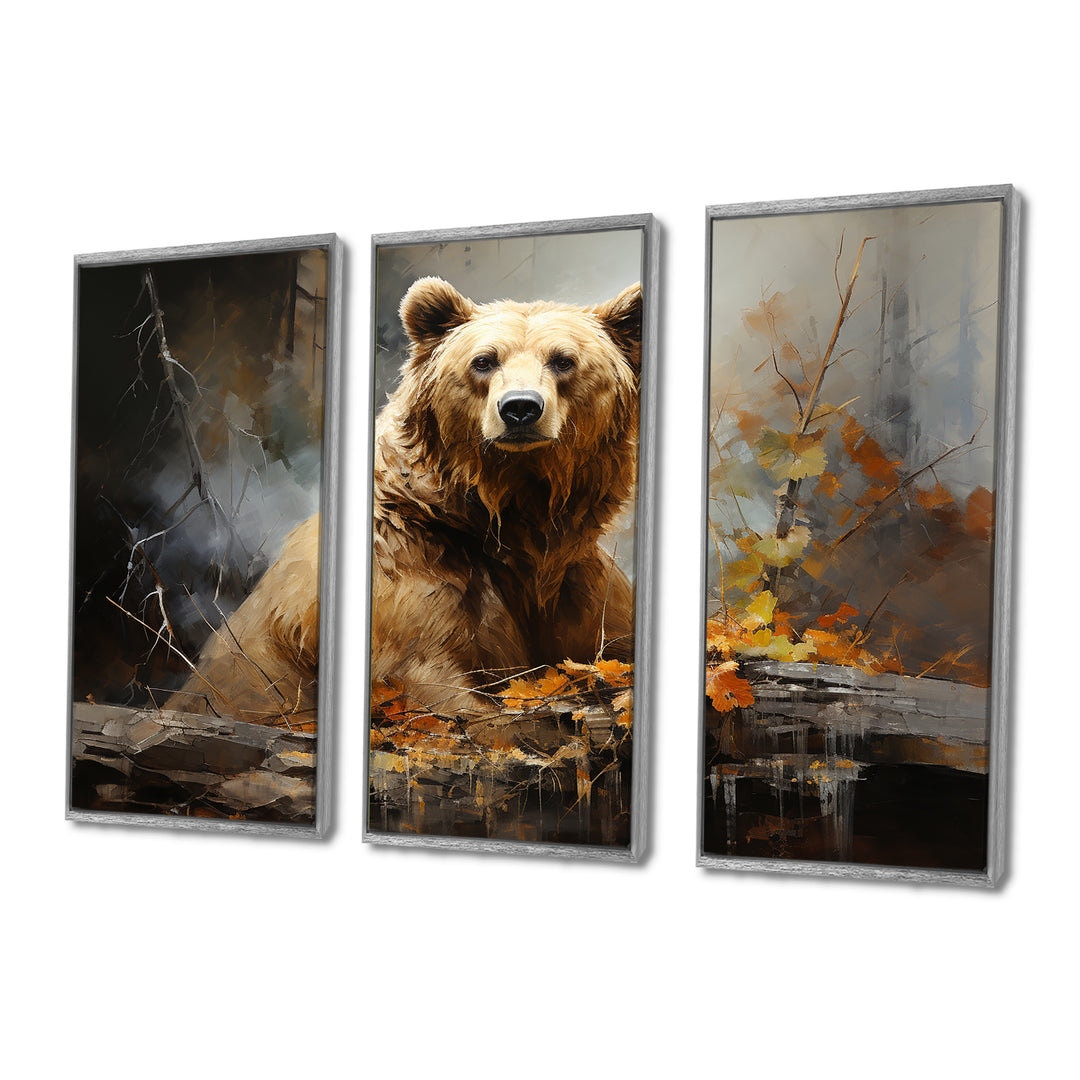 Bear Bears Boundary II - 3-Piece Canvas Wall Art