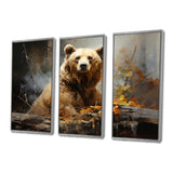 Bear Bears Boundary II - 3-Piece Canvas Wall Art