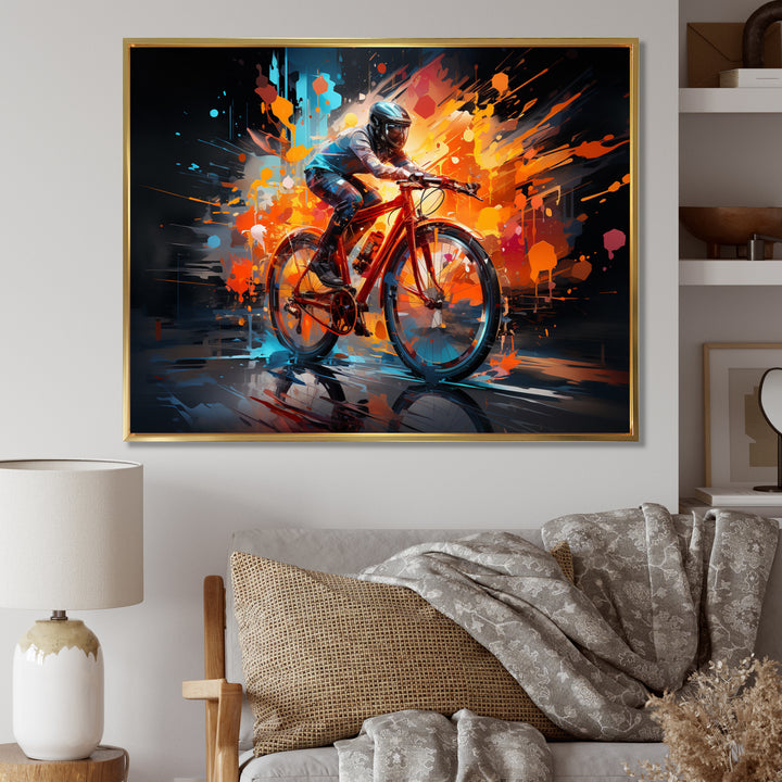 Bicycle Abstract Fusion An - Bicycle Canvas Wall Art