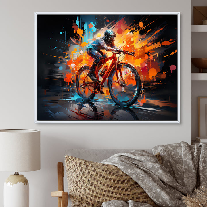 Bicycle Abstract Fusion An - Bicycle Canvas Wall Art