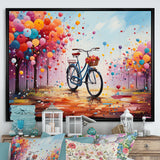 Bicycle Abstract Fusion Pointillism I - Bicycle Canvas Wall Art