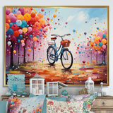 Bicycle Abstract Fusion Pointillism I - Bicycle Canvas Wall Art