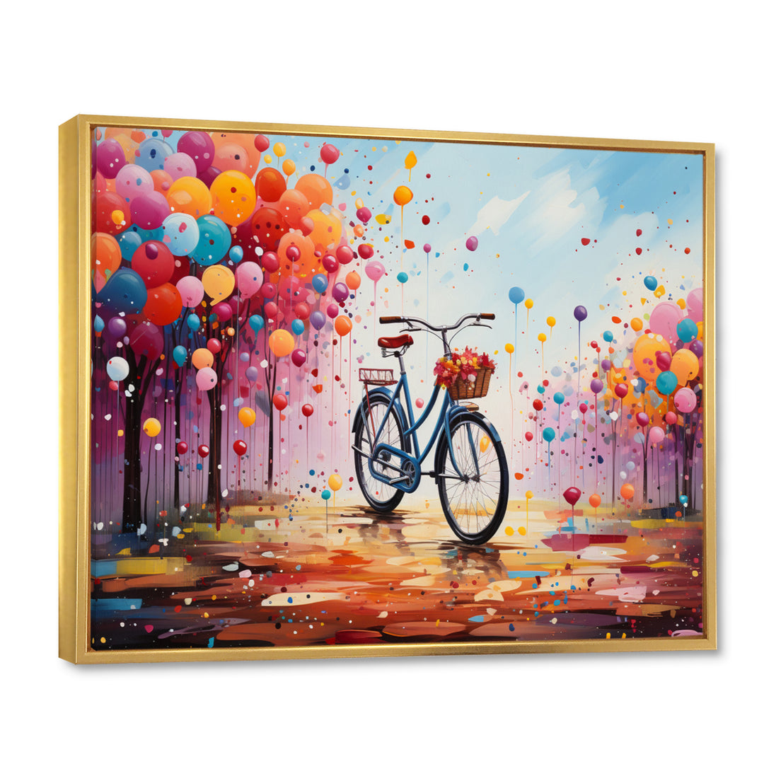 Bicycle Abstract Fusion Pointillism I - Bicycle Canvas Wall Art