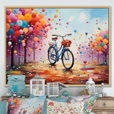 Bicycle Abstract Fusion Pointillism I - Bicycle Canvas Wall Art