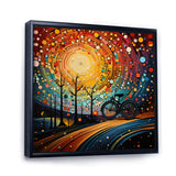 Bicycle Abstracted Wheels Pointillism - Bicycle Canvas Wall Art