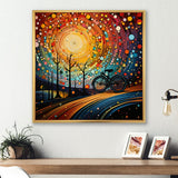 Bicycle Abstracted Wheels Pointillism - Bicycle Canvas Wall Art