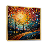 Bicycle Abstracted Wheels Pointillism - Bicycle Canvas Wall Art