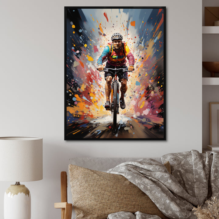 Bicycle Bold Rides Pointillism I - Bicycle Canvas Wall Art
