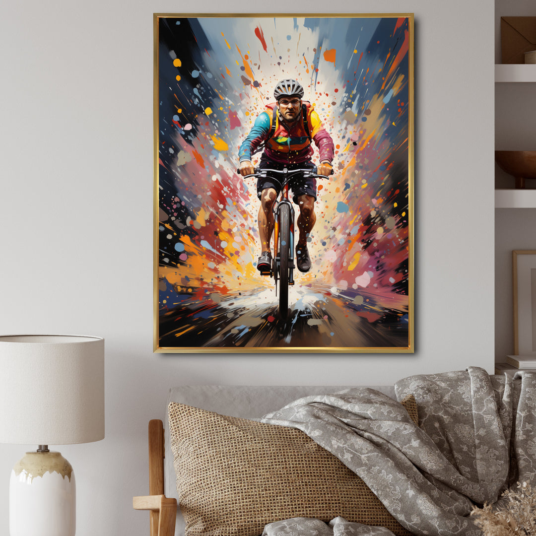 Bicycle Bold Rides Pointillism I - Bicycle Canvas Wall Art