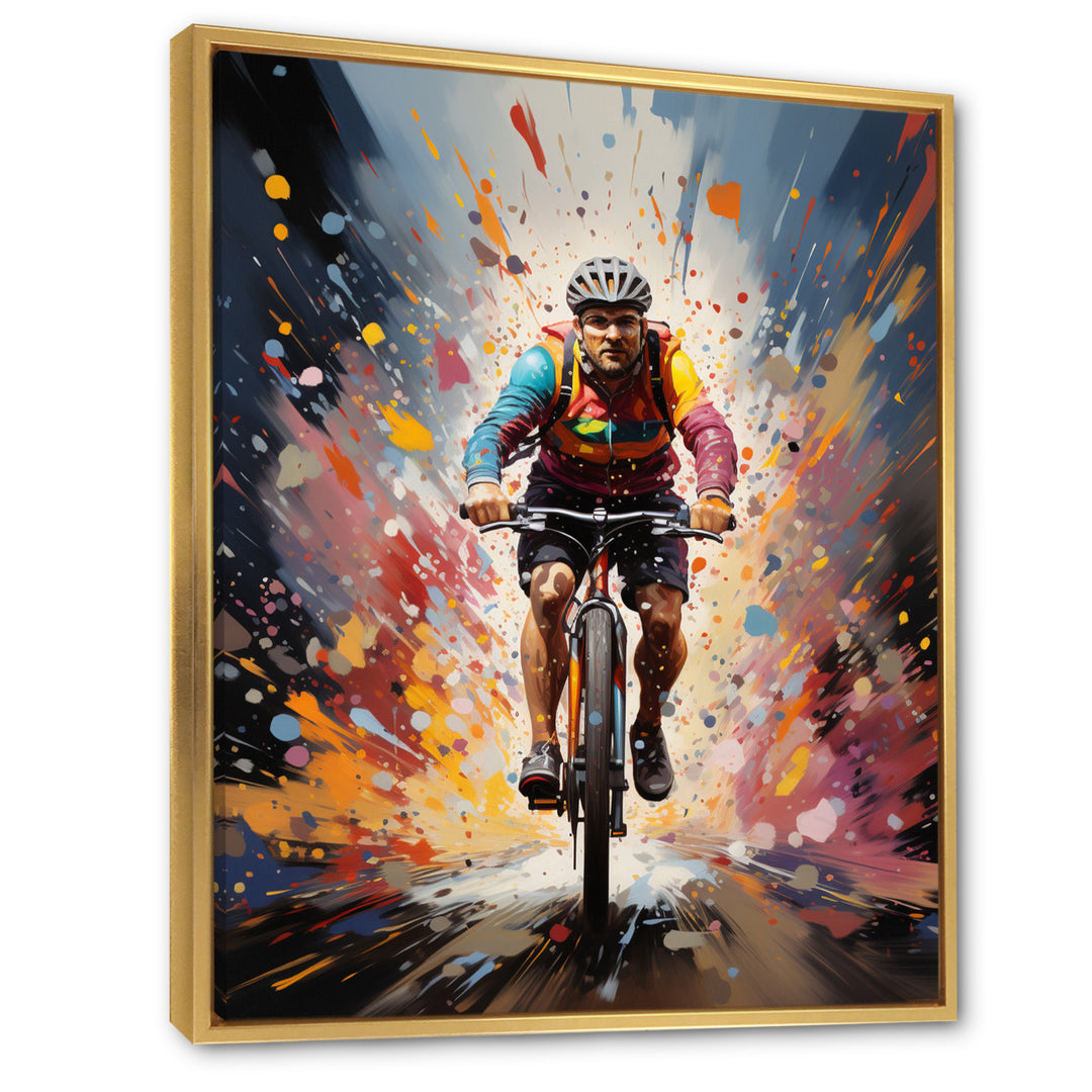 Bicycle Bold Rides Pointillism I - Bicycle Canvas Wall Art