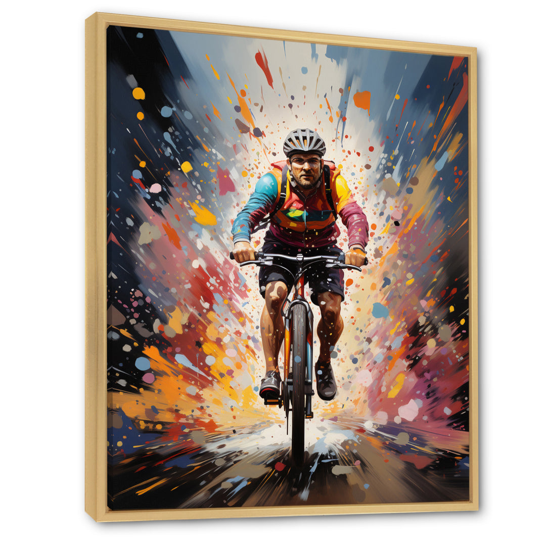 Bicycle Bold Rides Pointillism I - Bicycle Canvas Wall Art