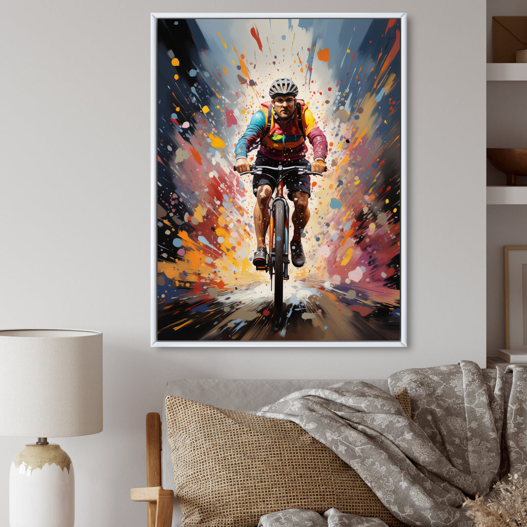 Bicycle Bold Rides Pointillism I - Bicycle Canvas Wall Art