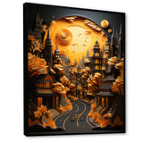 Bicycle City Cycling Papercut - Bicycle Canvas Wall Art