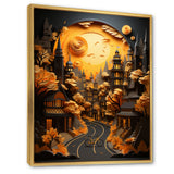Bicycle City Cycling Papercut - Bicycle Canvas Wall Art
