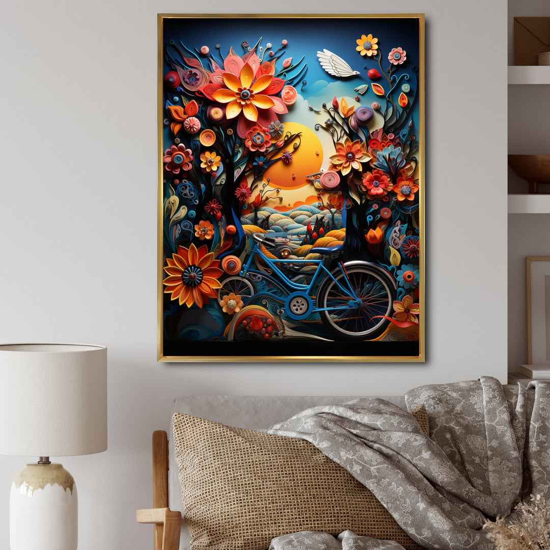 Bicycle Colorful Ride - Bicycle Canvas Wall Art