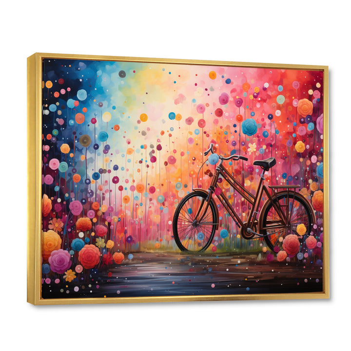 Bicycle Dreamlike Bicycles Pointillism - Bicycle Canvas Wall Art