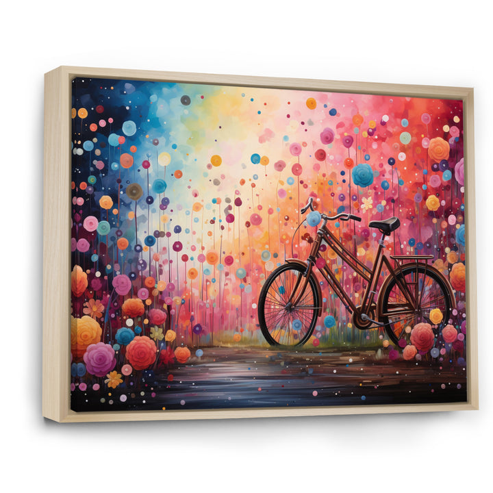 Bicycle Dreamlike Bicycles Pointillism - Bicycle Canvas Wall Art