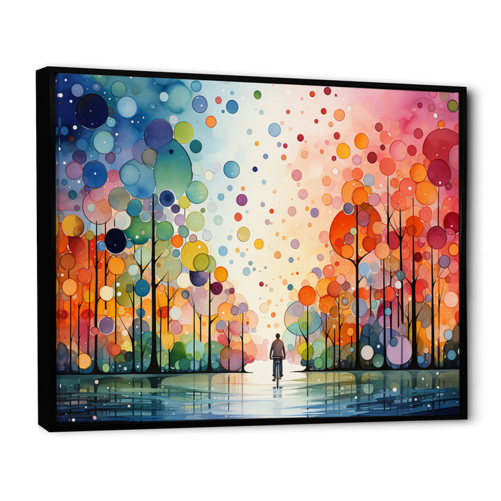 Bicycle Geometric Pedals Pointillism I - Bicycle Canvas Wall Art