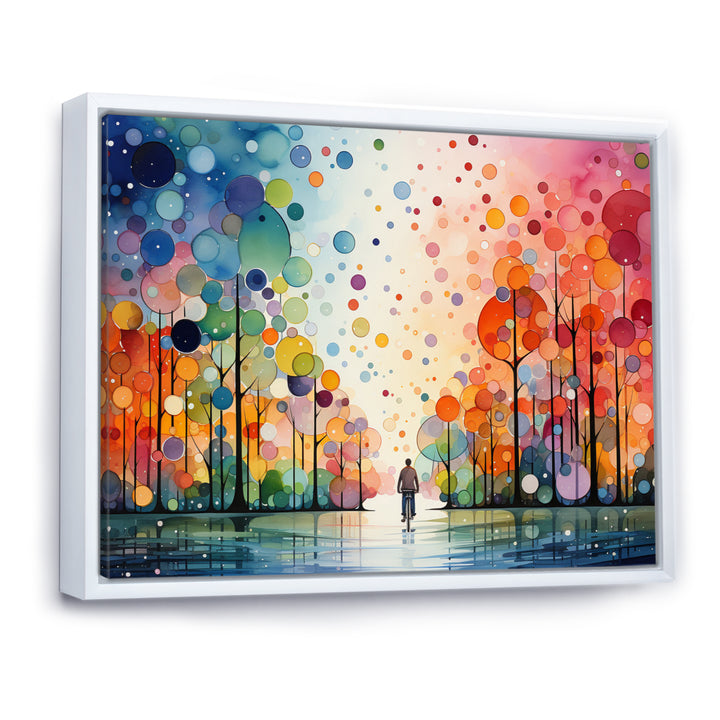 Bicycle Geometric Pedals Pointillism I - Bicycle Canvas Wall Art