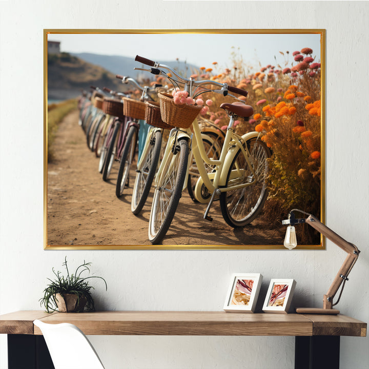 Bicycle Harmonious Cycling Paths - Bicycle Canvas Wall Art